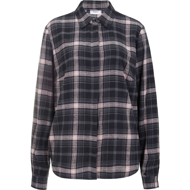 bonprix Bavlnená flanelová košeľa, farba čierna 44792926