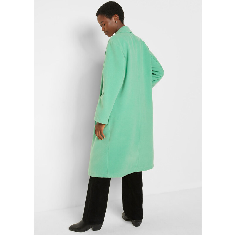 bonprix Ležérny kabát, imitácia vlny, farba zelená