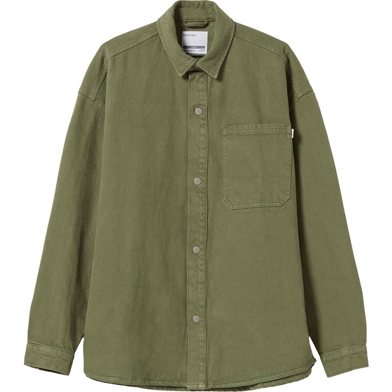 Bershka Košeľa kaki 35868523