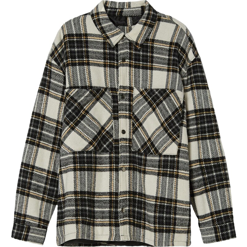 Bershka Košeľa nebielená / piesková / čierna 35147409