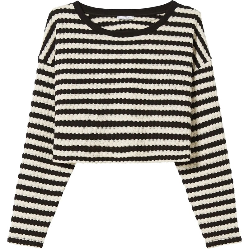 Bershka Sveter čierna / biela 54235572