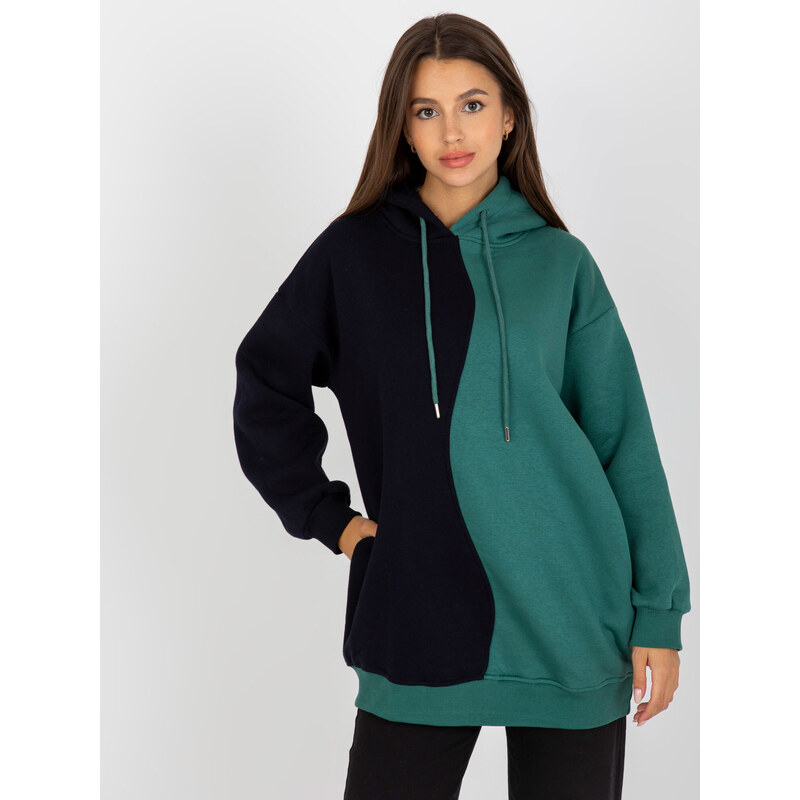 RUE PARIS Sweatshirt-RV-BL-8233.32X-black-green 64787788