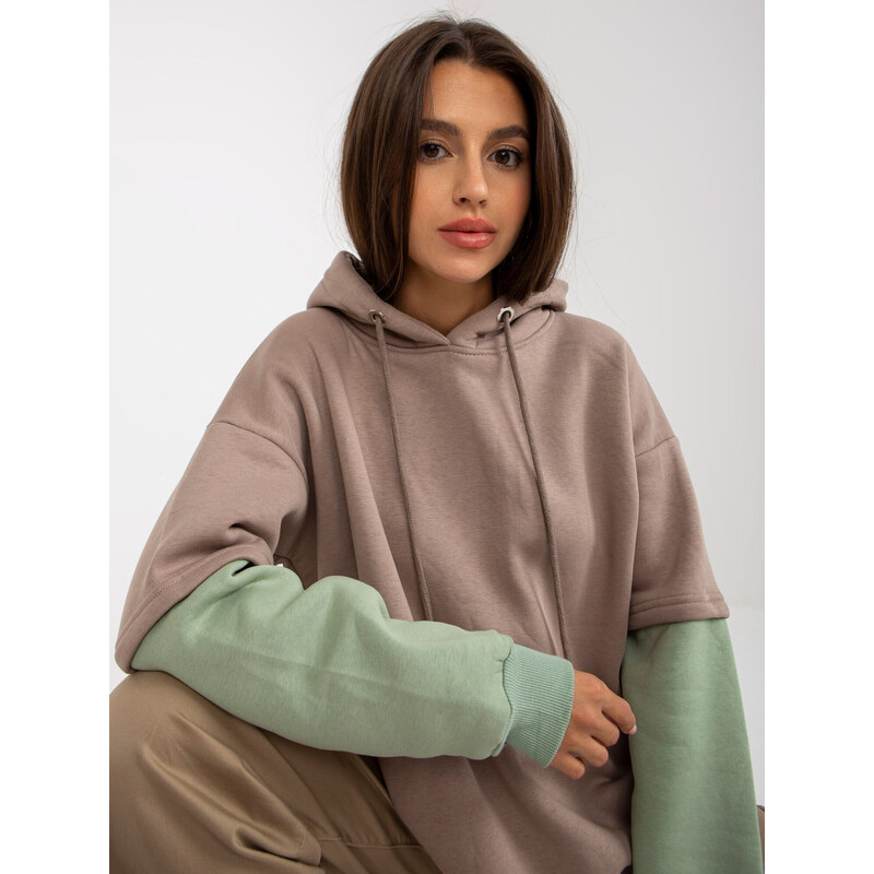 RUE PARIS Sweatshirt-RV-BL-8232.27X-dark beige 64684992