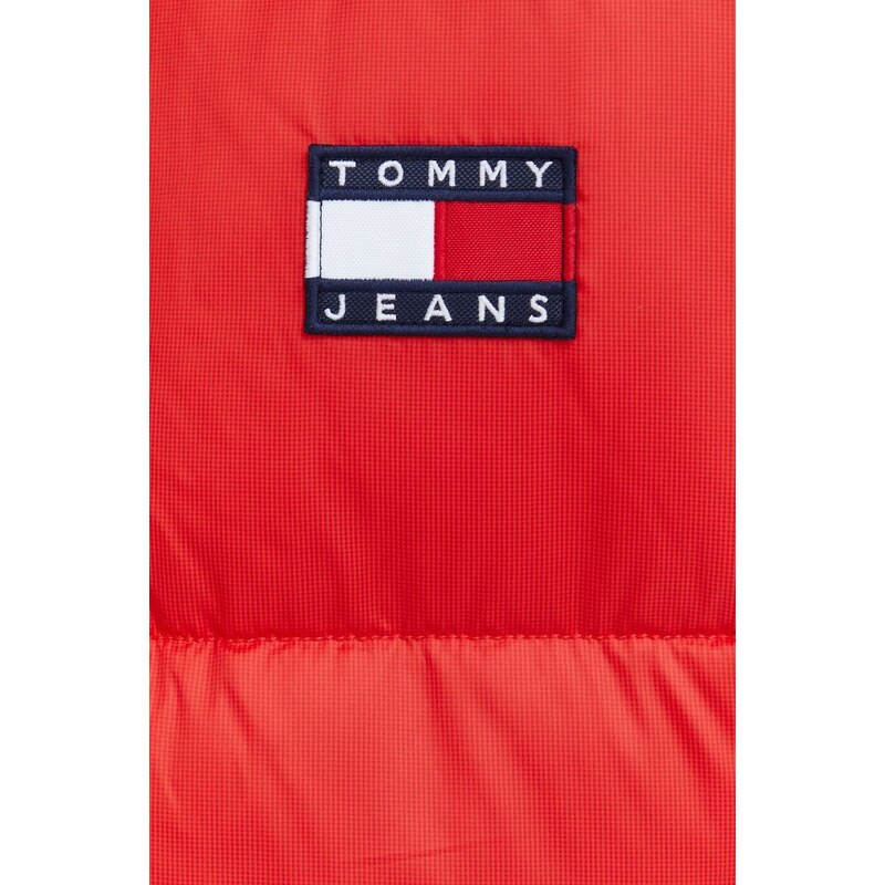 Bunda Tommy Jeans pánska, červená farba, zimná,