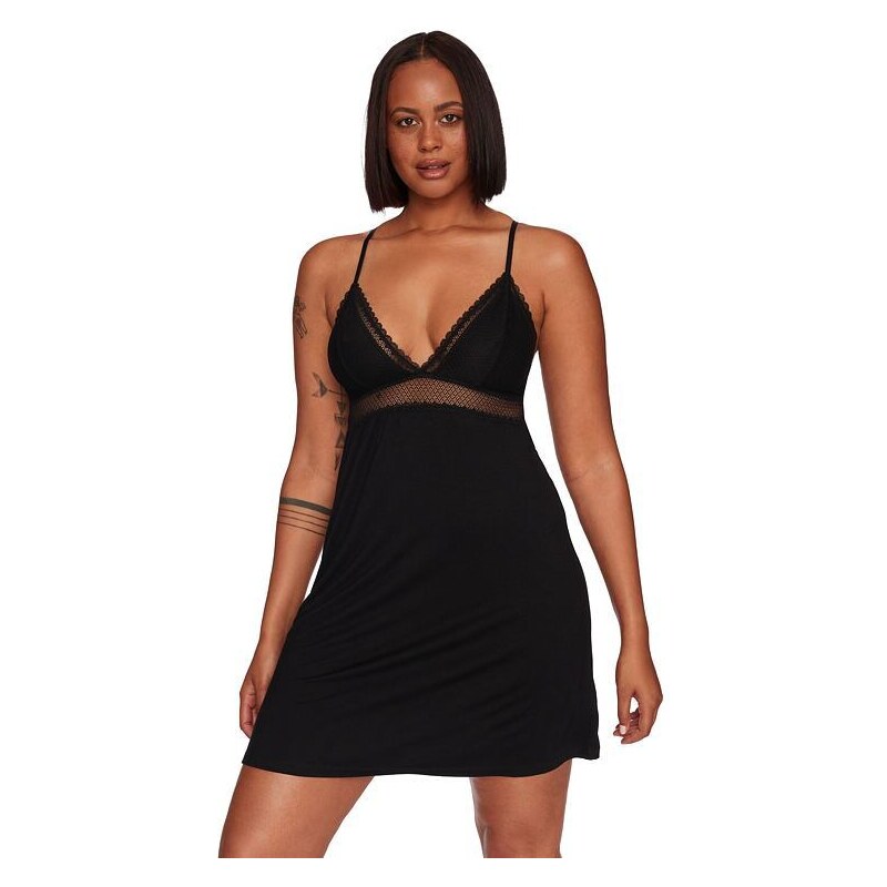 Esotiq Dámska nočná košieľka Cafer čierna 35213252