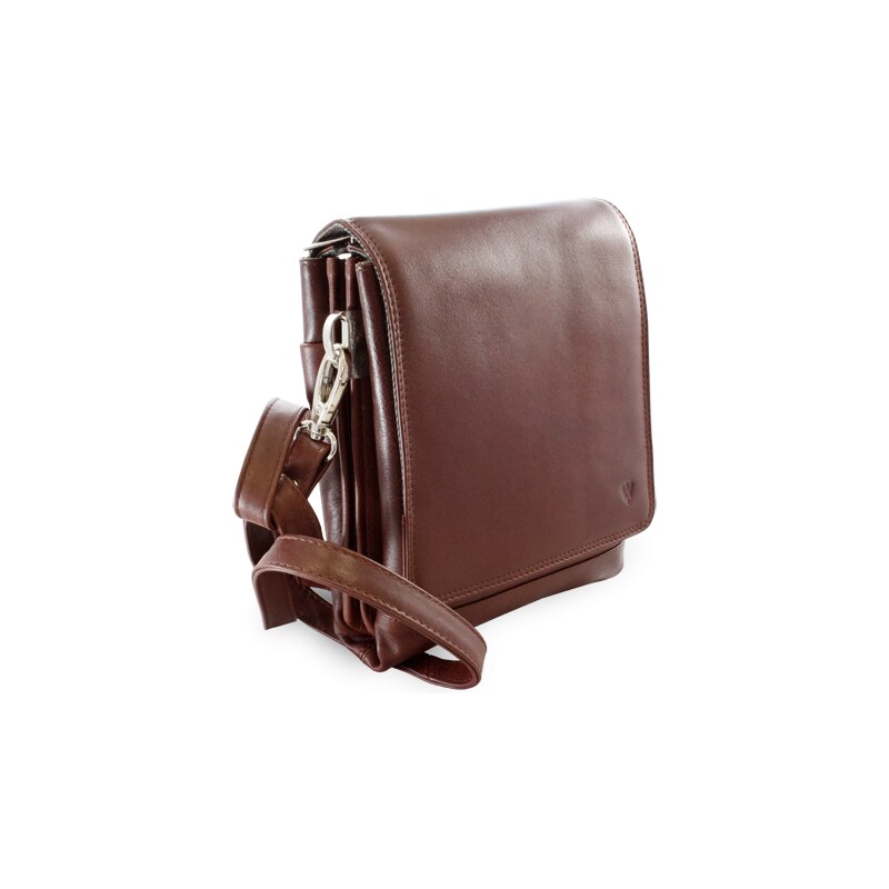 Arwel Veľký hnedý kožený pánsky crossbag 215-2185-40 36559933