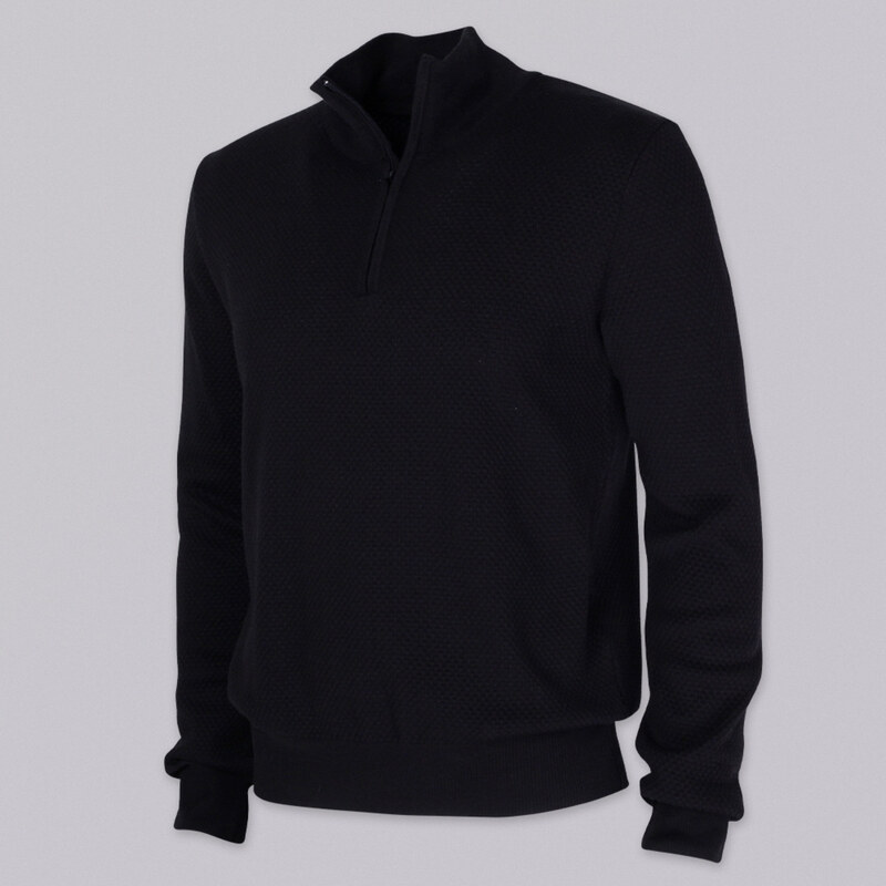 Willsoor Pánsky sveter čiernej farby s jemným vzorom 13993
