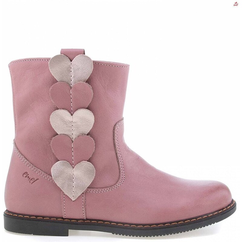 Čižmy Emel EY2692-4 s membránou Te-Por - Ružová s aplikáciou srdiečko 46771579