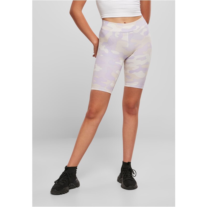 Urban Classics Womens Camo Tech Cycle High Waist Lilaccamo Shorts 50683893