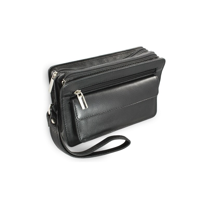 Arwel Čierna kožená dvojzipsová etue 611-1080-60 36559908