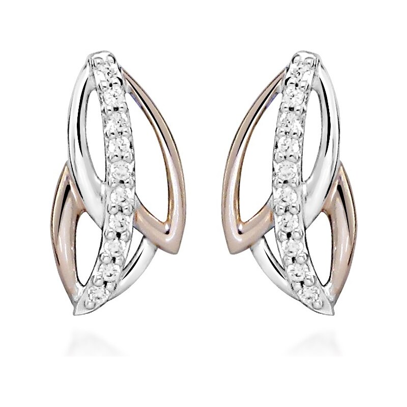 Silver Cat Trblietavé bicolor náušnice s kubickými zirkónmi SC476 66579408