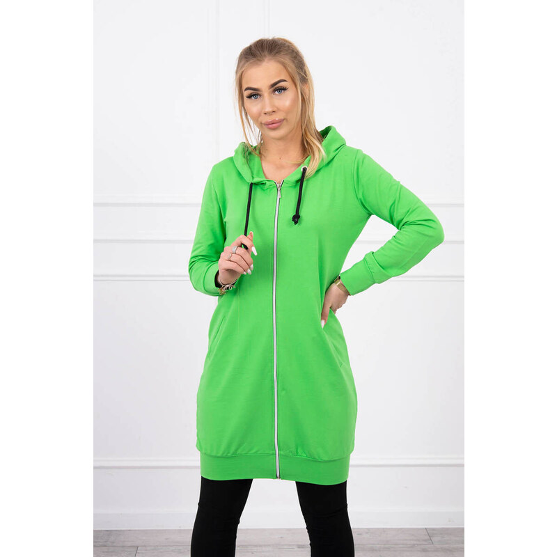 MladaModa Predlžená mikina s kapucňou zelená 35228851