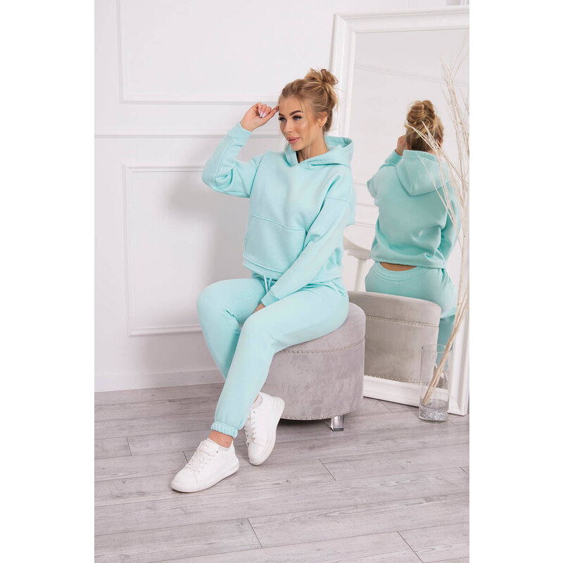 MladaModa Zateplená tepláková súprava s mikinou so zaväzovaním dole 35228867