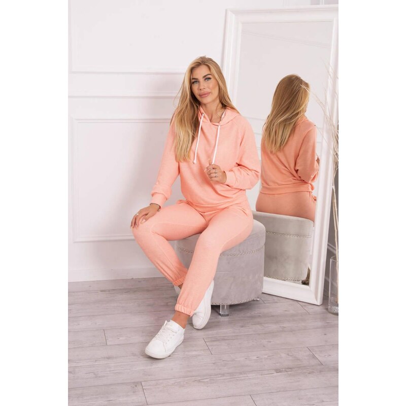 MladaModa Tepláková súprava s kapucňou model 9361 marhuľová 35230903