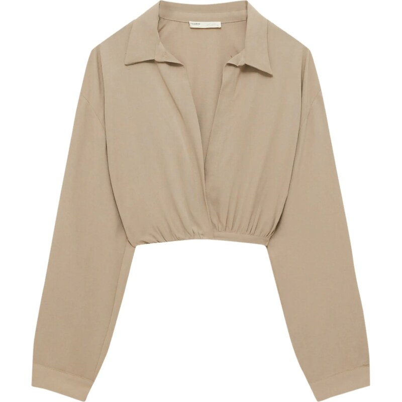 Pull&Bear Blúzka svetlohnedá 35250317
