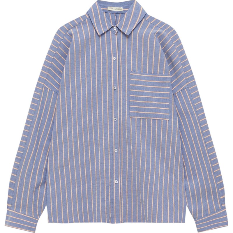 Pull&Bear Blúzka levanduľová / oranžová / biela 35250311