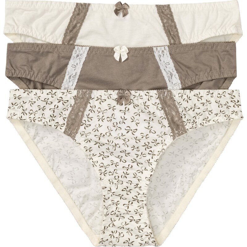 bonprix Nohavičky s bavlnou (3 ks), farba hnedá 44741436