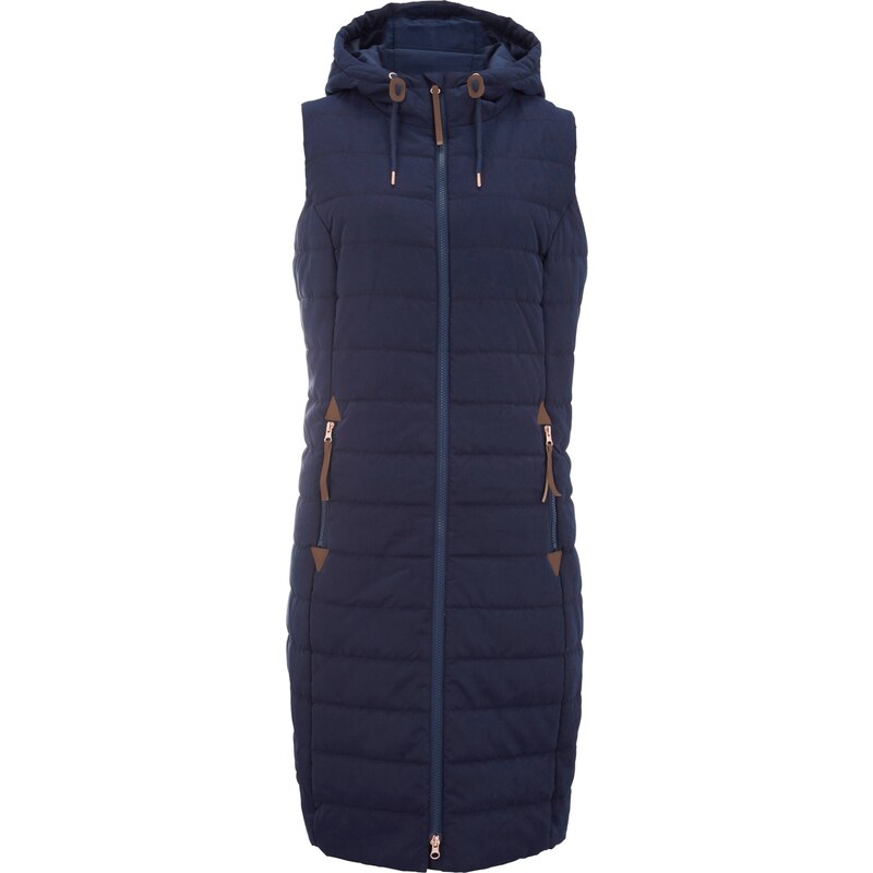 bonprix Dlhá prešívaná vesta, farba modrá 44792857