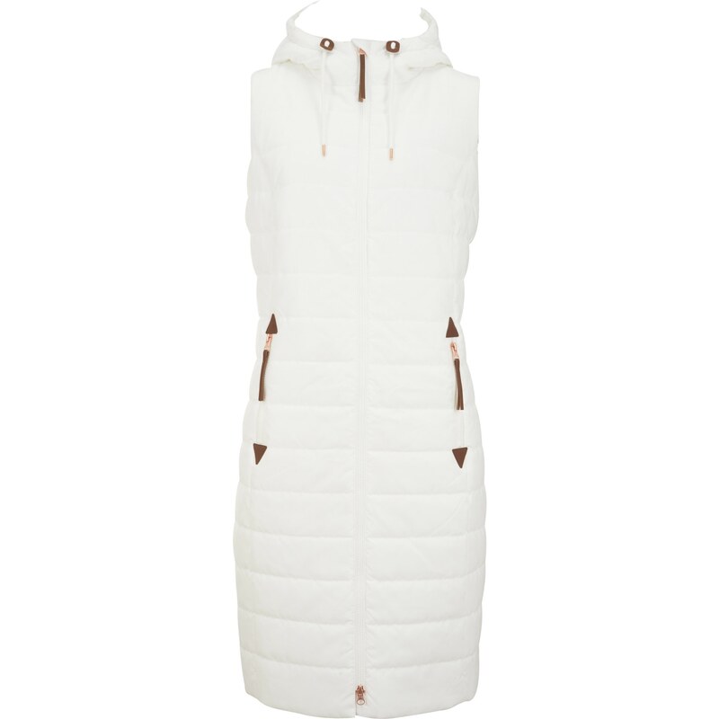 bonprix Dlhá prešívaná vesta, farba biela 44792858