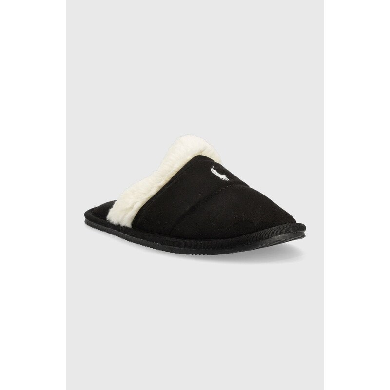 Papuče Polo Ralph Lauren Kelcie čierna farba, RF103567