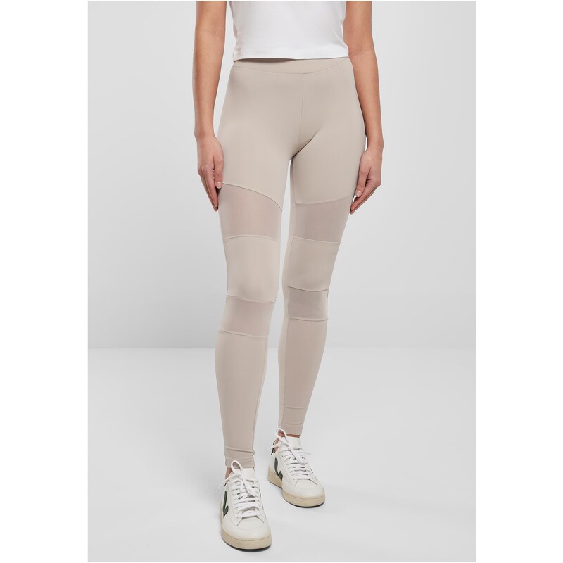 Urban Classics Womens Tech Mesh Leggings in Warm Grey 50637598