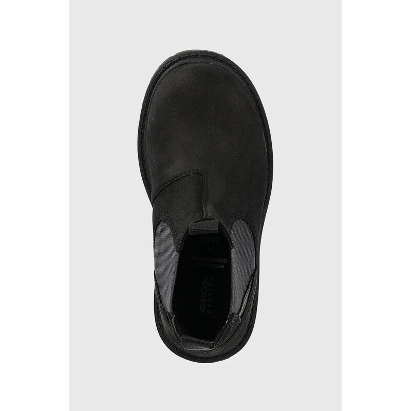Detské semišové topánky chelsea Geox čierna farba