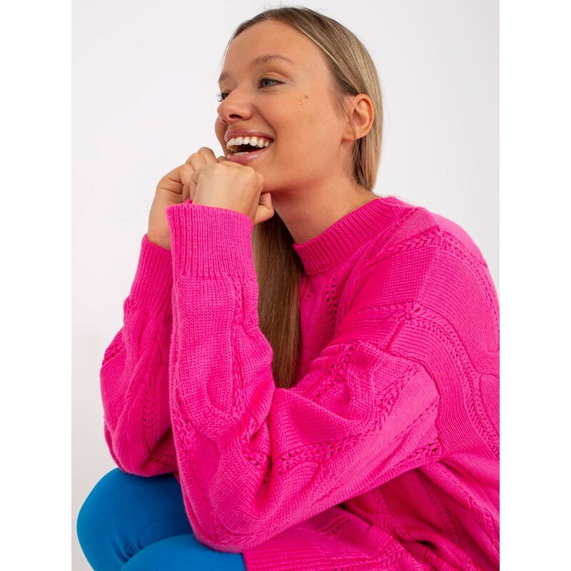 RUE PARIS Sweater-LC-SW-0297.35P-fluo pink 64685784
