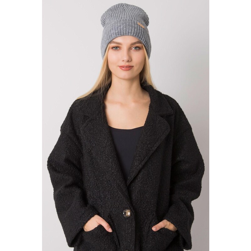 MladaModa Dámska čiapka s vrúbkovaným vzorom model 2784 grafitová 35319573