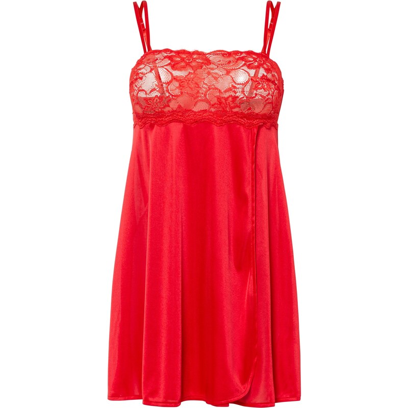 bonprix Negližé s lesklým efektom, farba červená 46547504