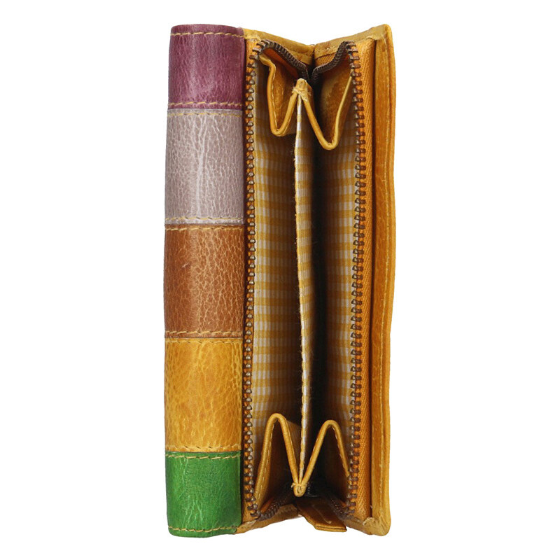 Lagen Dámska kožená peňaženka LG-211/D Yellow MULTI