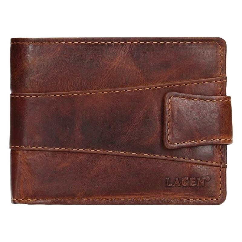 Lagen Pánska kožená peňaženka V-298/M RFIDhnedá 35335807