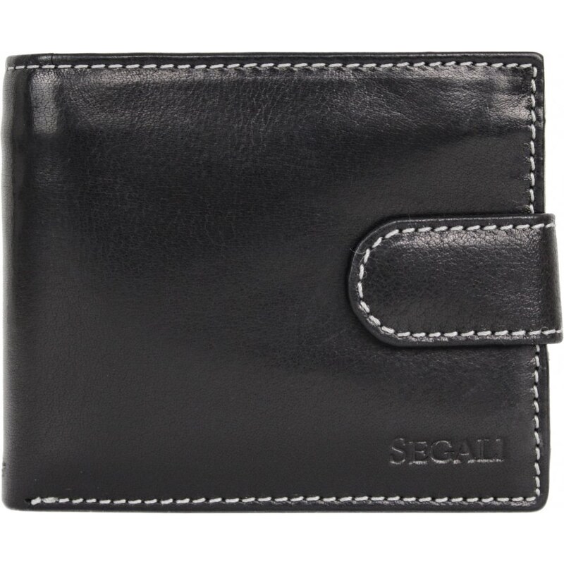 SEGALI Pánska kožená peňaženka SG-22016 čierna 35335828