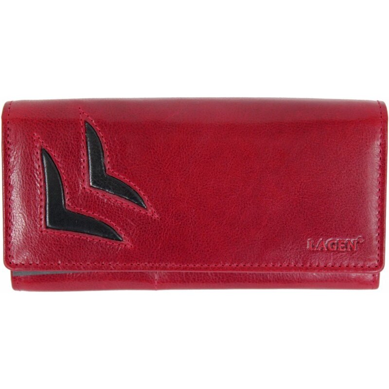 Lagen Dámska kožená peňaženka 26011/T červeno-čierna 35335886