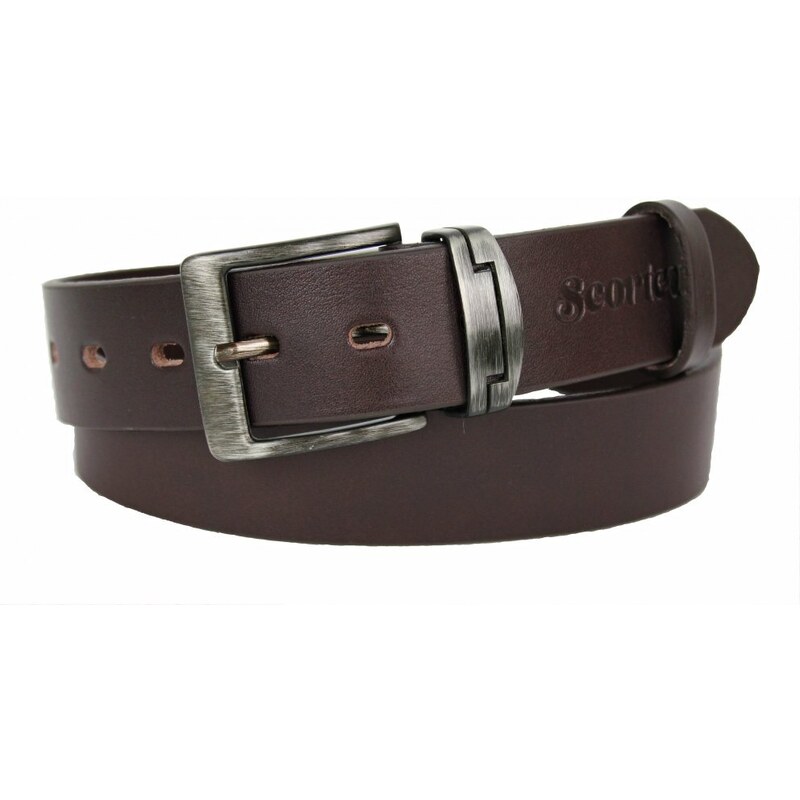 Scorteus Pánsky kožený opasok Scorteus SC-GR-15/2 tm. hnedý 37588854