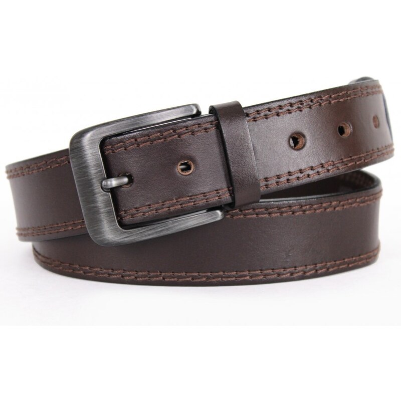 Scorteus Pánsky kožený opasok SC 20507/2 tm. hnedý 37588858