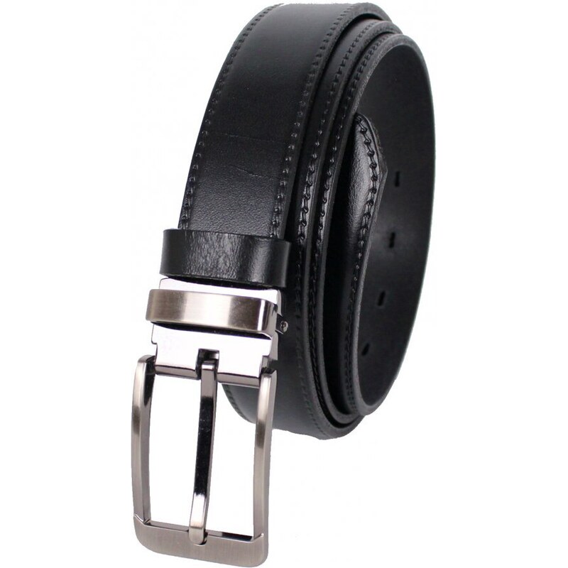 Penny Belts Pánsky spoločenský kožený opasok 230-020-7 čierny 37689421