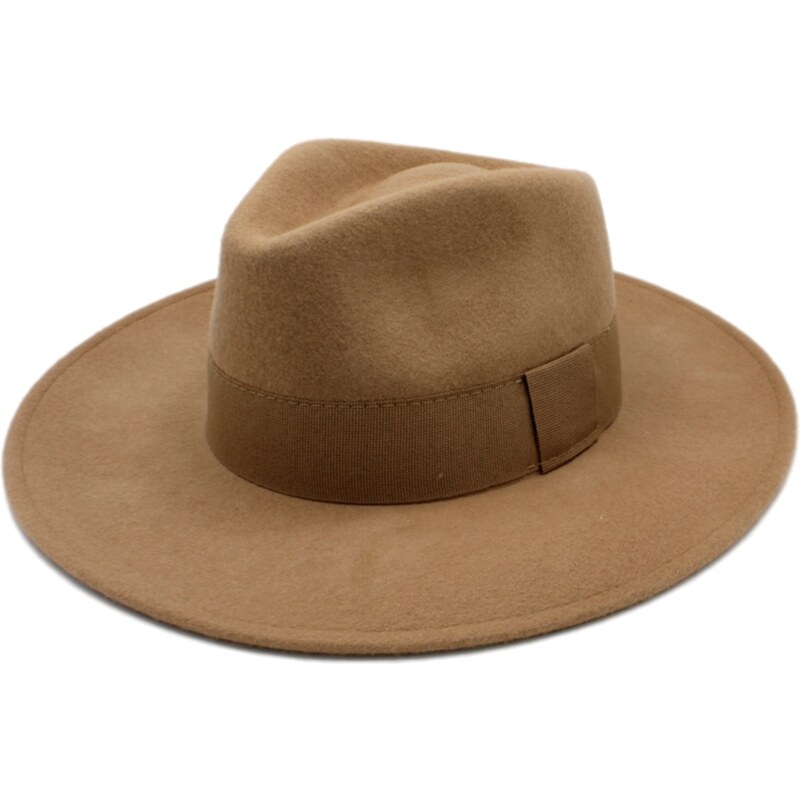 Fiebig - Headwear since 1903 Dámsky klobúk Fedora vlnený od Fiebig so širšou krempou - béžový s béžovou stuhou