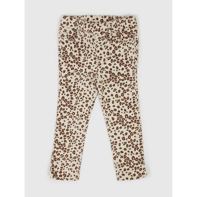 Béžové dievčenské legíny s leopardím vzorom GAP Leopard 50531422