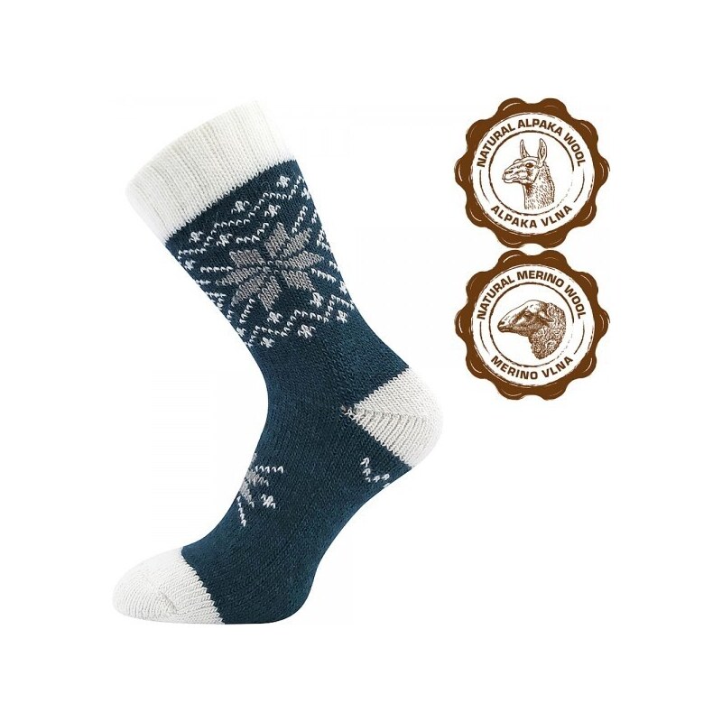 ALTA vlnené extra hrejivé ponožky so striebrom VoXX Biela / Smaragdová 36289581