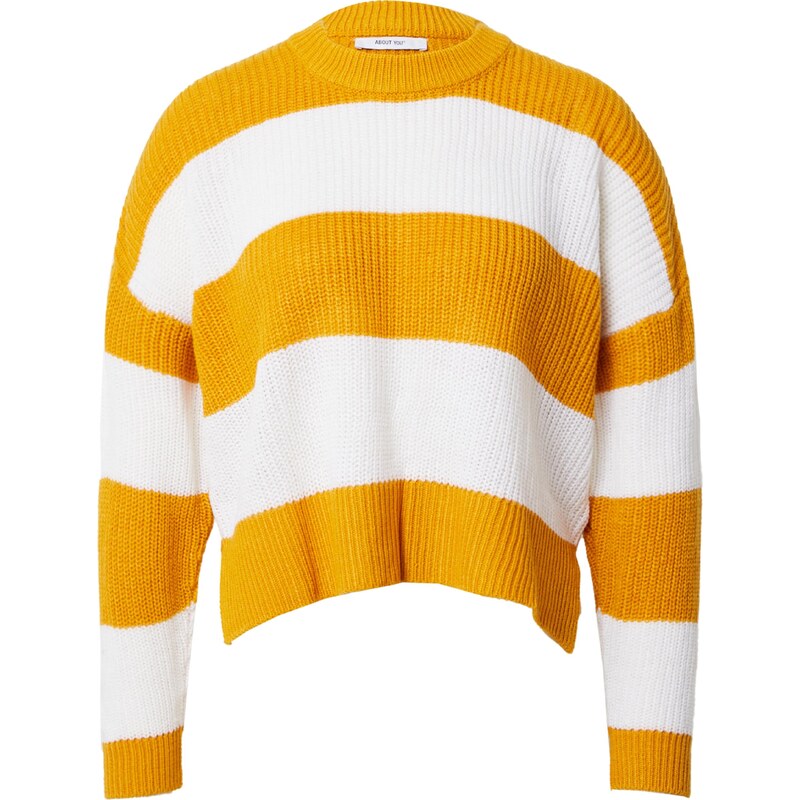 ABOUT YOU Sveter Thassia šafránová / biela 66007433