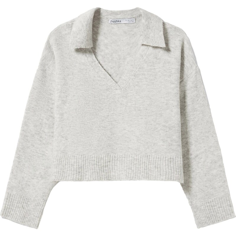 Bershka Sveter sivá melírovaná 54236209