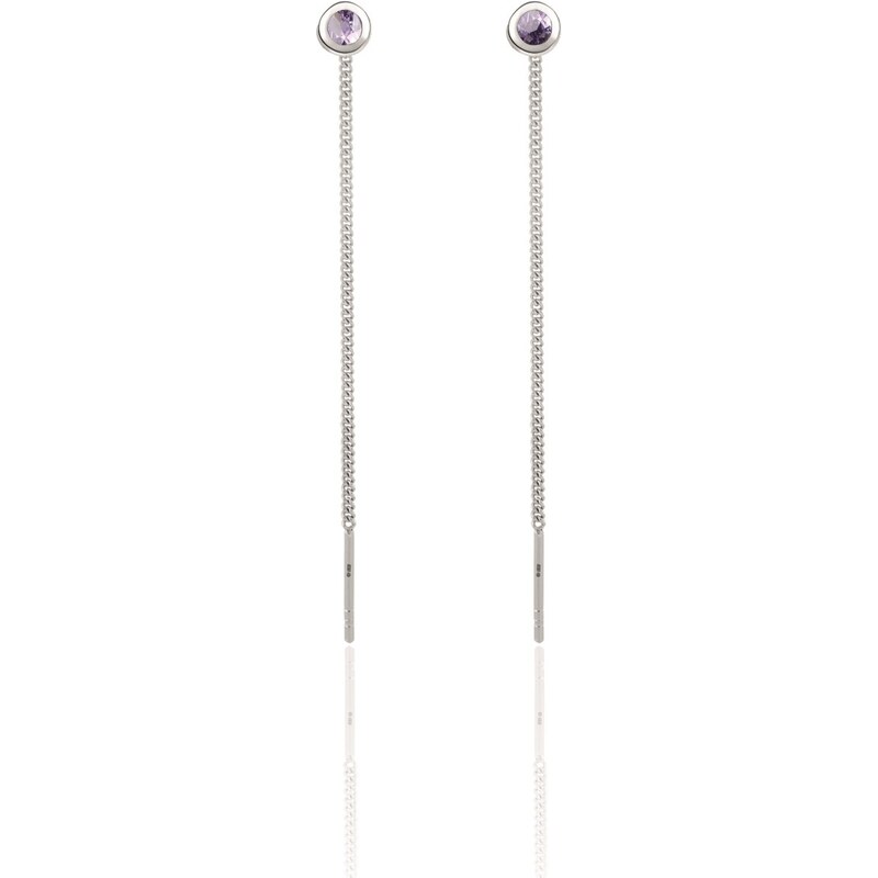 Beneto Exclusive Elegantné strieborné náušnice s ametystmi AMEAGUV2717 66579643