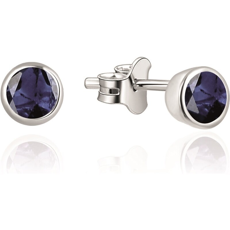 Beneto Exclusive Jemné strieborné náušnice kôstky so zafírmi 67195042