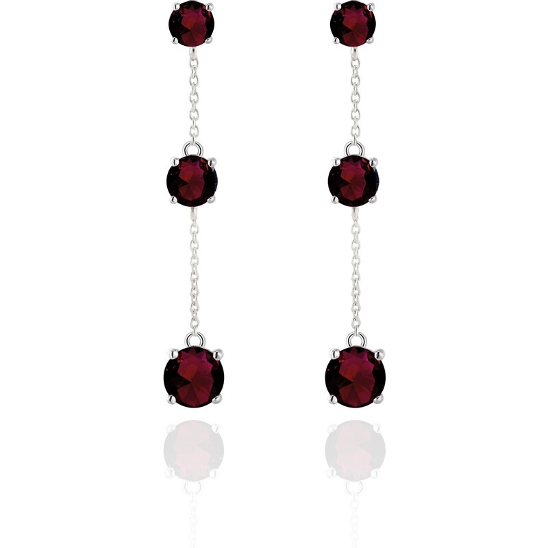 Beneto Exclusive Elegantné strieborné náušnice s granátmi GRAAGUP2718 66582897