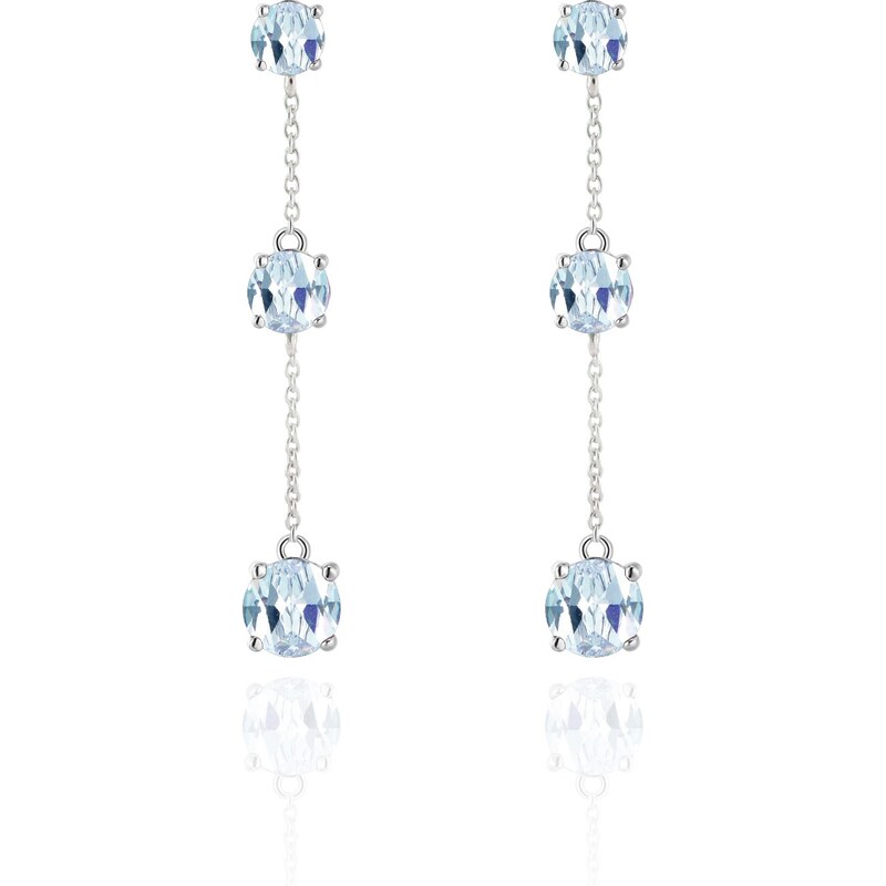 Beneto Exclusive Elegantné strieborné náušnice s topazmi TOPAGUP2718 66593251