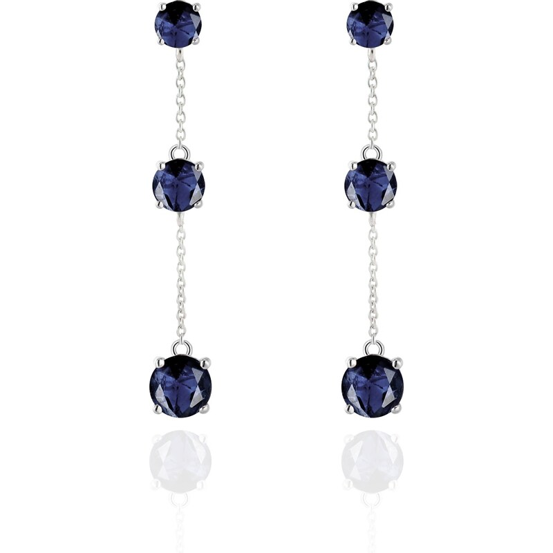 Beneto Exclusive Elegantné strieborné náušnice so zafírmi SAFAGUP2718 66594513