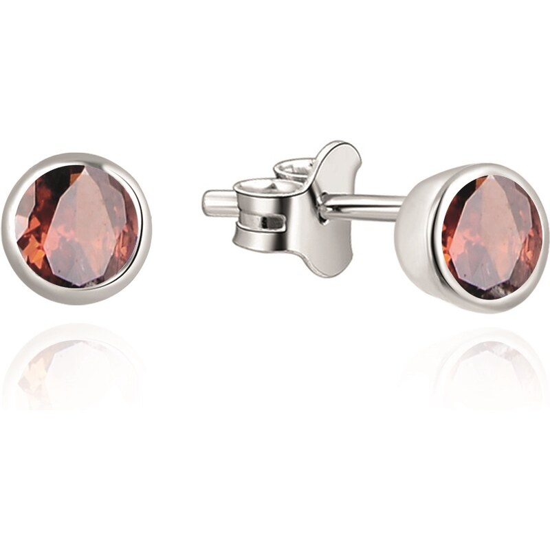 Beneto Exclusive Jemné strieborné náušnice kôstky s granátmi 66592787