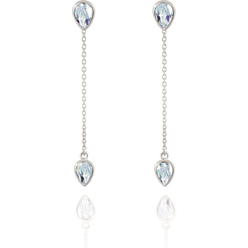 Beneto Exclusive Pôvabné dlhé strieborné náušnice s topazmi 66583874