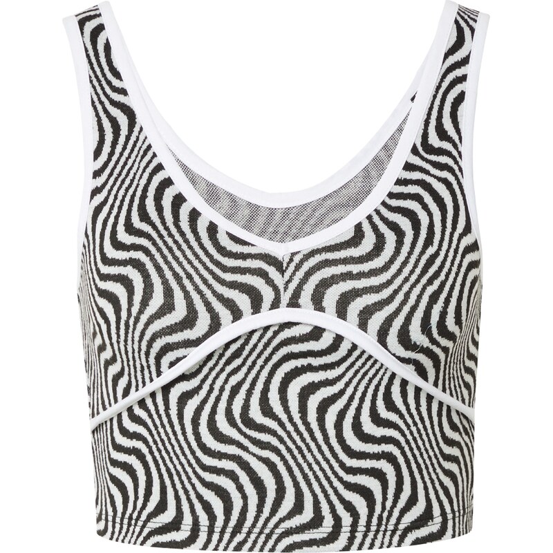 Nasty Gal Top svetlosivá / čierna / biela 54236347