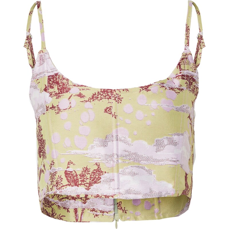 Nasty Gal Top limetková / pastelovo fialová / burgundská / biela 54236375